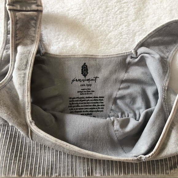 Free People Grey Good Karma Square Neck Bra - Picture 2 of 6